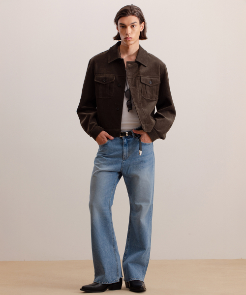 Расклешенные джинсы 90s regular washed light blue