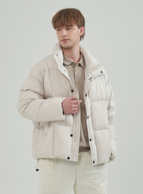 Пуховик с высоким воротником — Beige
