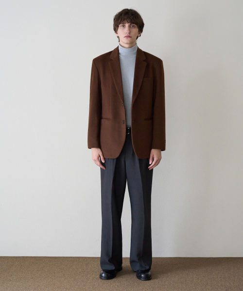 [F/W] Кастомный шерстяной полуоверсайз блейзер — Brown