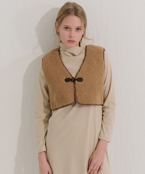 Буклированный жилет, Beige