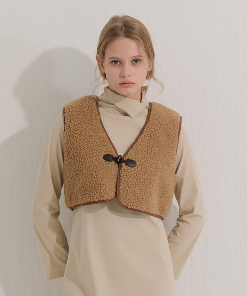 Буклированный жилет, Beige