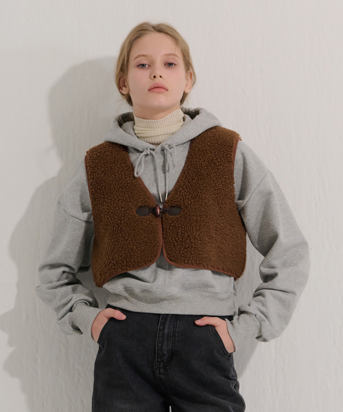 Буклированный жилет, Brown