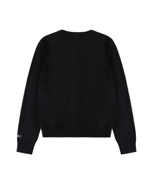 Essential Crewneck Cardigan - Black