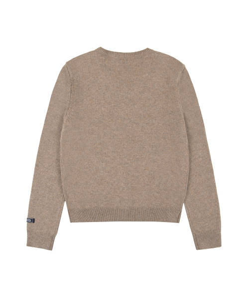 Essential Crewneck Cardigan - Beige