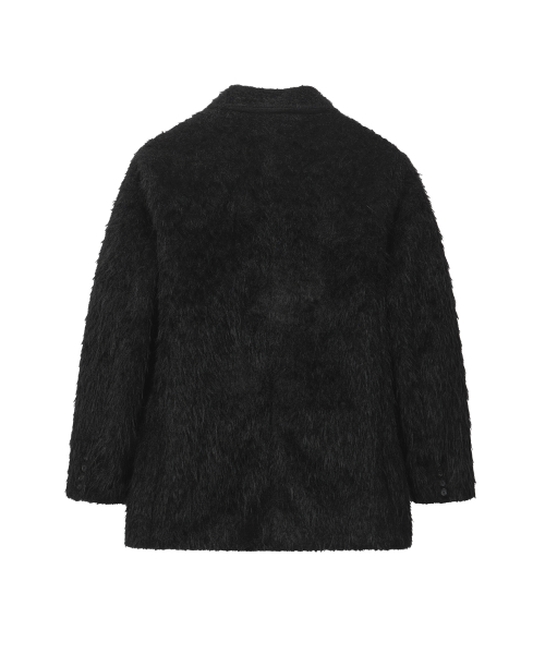 Single Fur Short Coat - Black