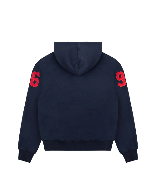 96 Script Zip Up Hoodie - Navy