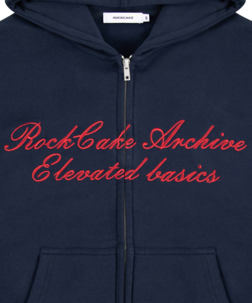 96 Script Zip Up Hoodie - Navy
