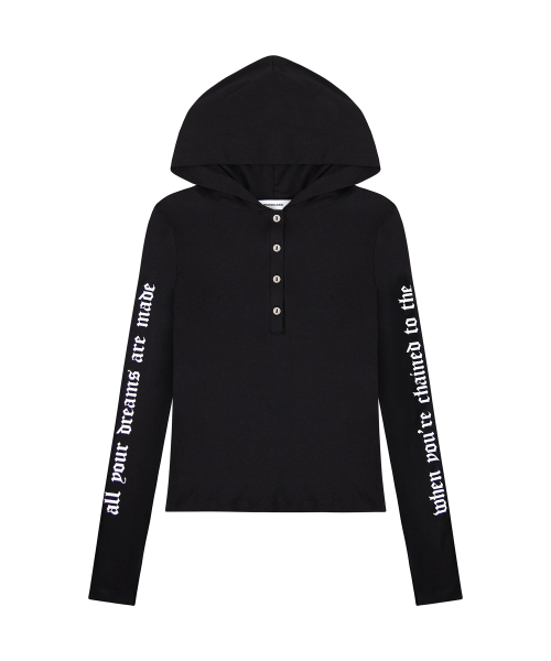 Sleeve Lettering Hoodie - Black