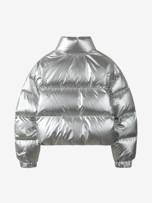 GLOSSY CROP DUCK DOWN_SILVER