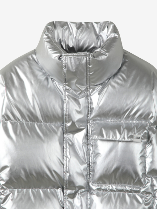 GLOSSY CROP DUCK DOWN_SILVER