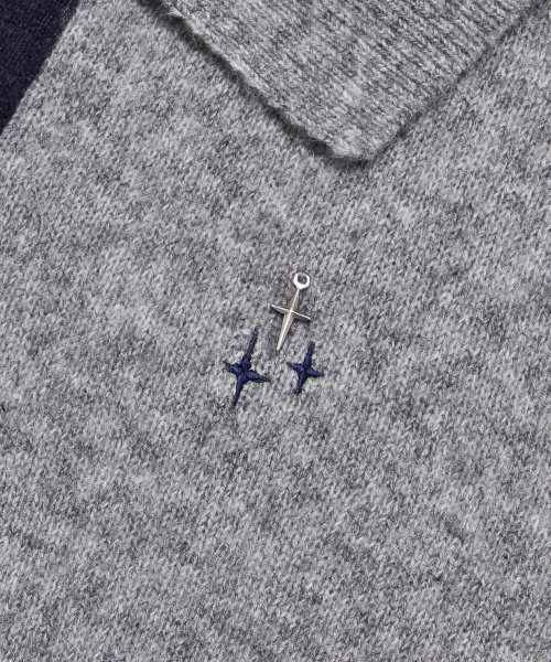 NEB metal shine two tone cardigan (gray)