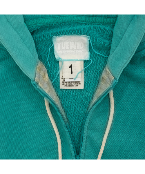 tuewid classic embroidery set up zip-up in turquoise