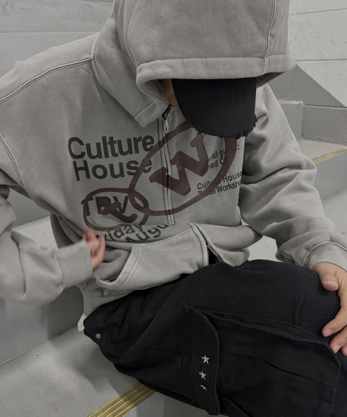CULTURE HOUSE HOOD ZIP UP MELANGE GRAY