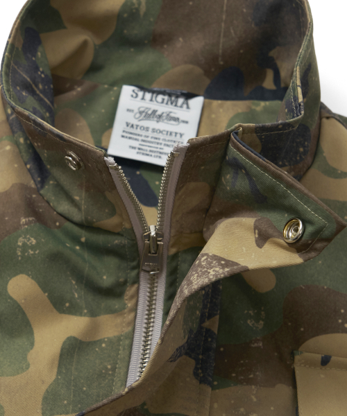 S56 OVERSIZED CROP MILITARY JACKET CAMO