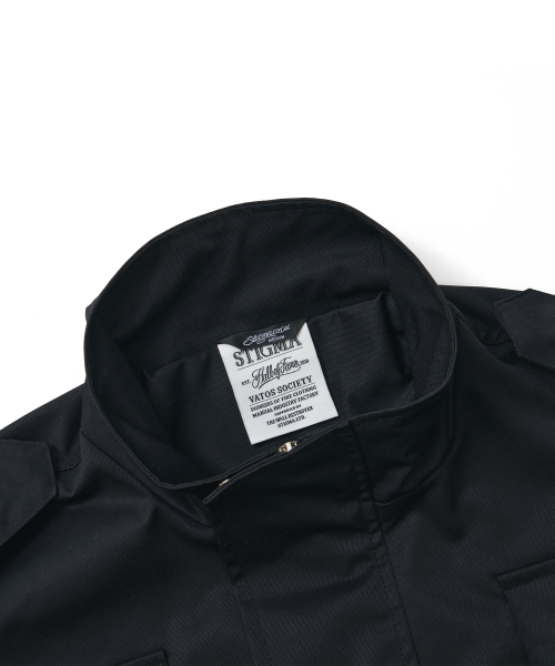 S56 OVERSIZED CROP MILITARY JACKET BLACK