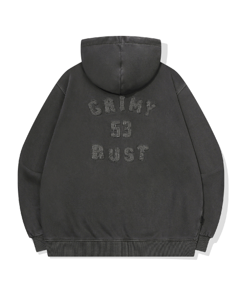 Худи на молнии 2-WAY Rust Patch Pigment Smoke Black