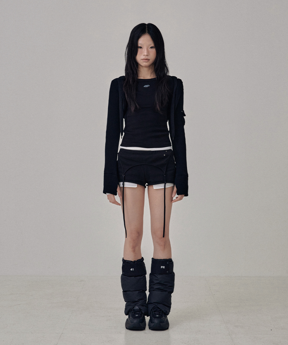 사일프레이(41PRAY) Knit Hoodie Bolero Cardigan / Black - 사이즈