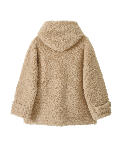 Hoody Fleece Coat (beige)