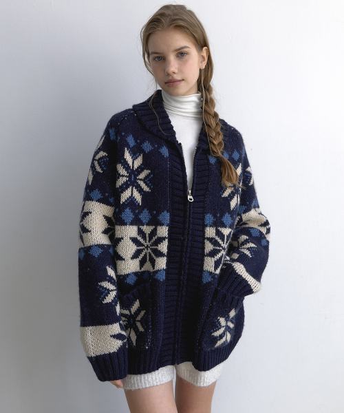 Snowflake Cowichan кардиган — Navy