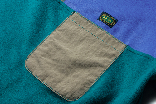2-BLOCKED YOSEMITE FLEECE PULLOVER [SKY TURQUOISE]