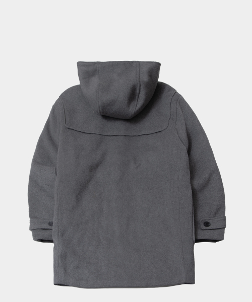 Дафлкот-полупальто с капюшоном из меланжа, Grey