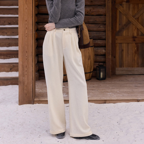 SR_Straight drape chenille pants_2color