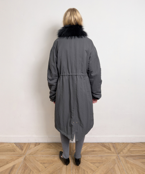 LINED TAILED PARKA (dark grey)