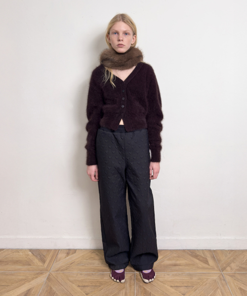 MOHAIR SILHOUETTE CARDIGAN (red brown)