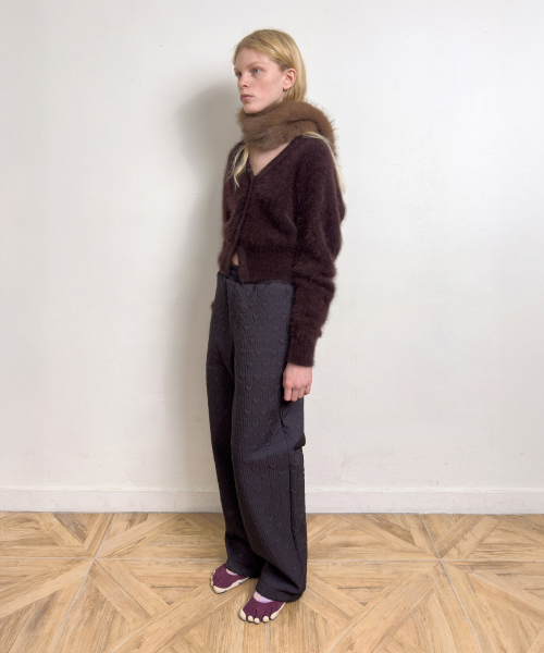 MOHAIR SILHOUETTE CARDIGAN (red brown)