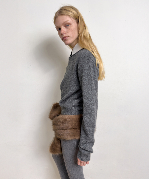TWO WAY OFF SHOULDER KNIT (charcoal)