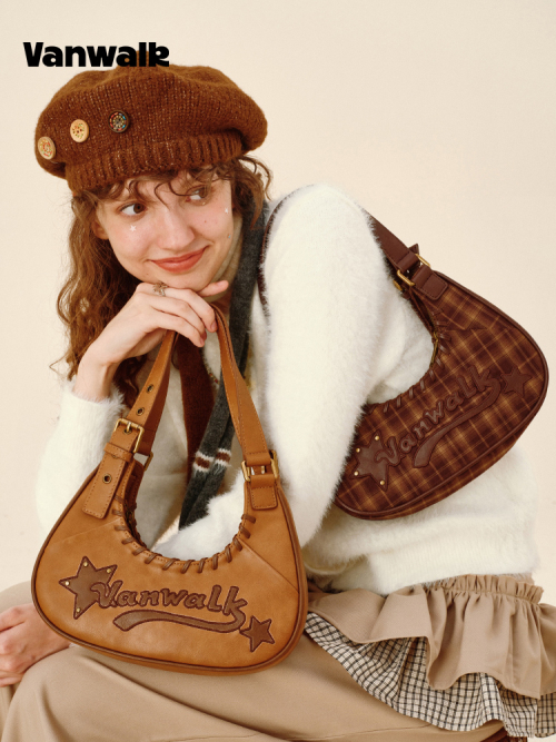Chubby Tote Bag [Checkered Brown]