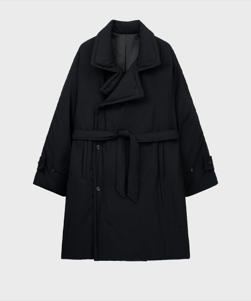 Утепленный тренч с запахом (Black)