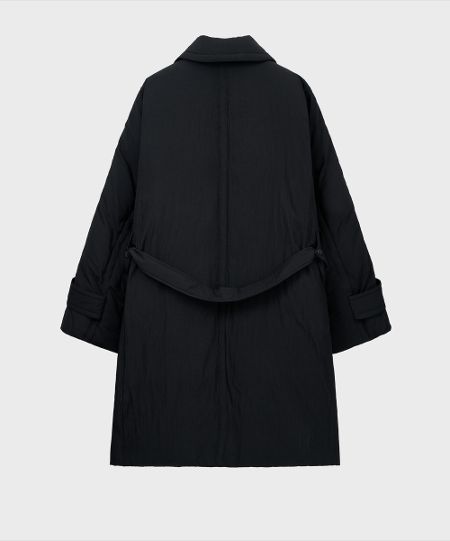 Утепленный тренч с запахом (Black)