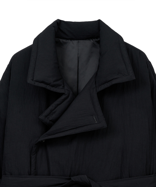 Утепленный тренч с запахом (Black)