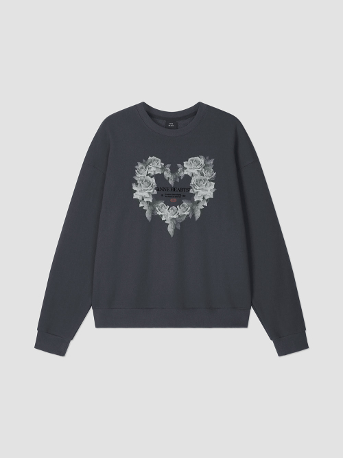 Heart Boom Sweatshirt Charcoal