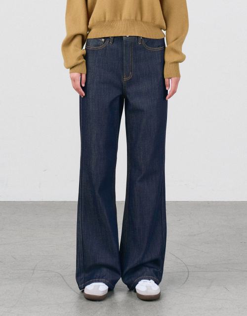 Non-faded Denim Pants Dark Blue