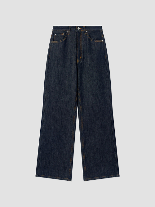 Non-faded Denim Pants Dark Blue