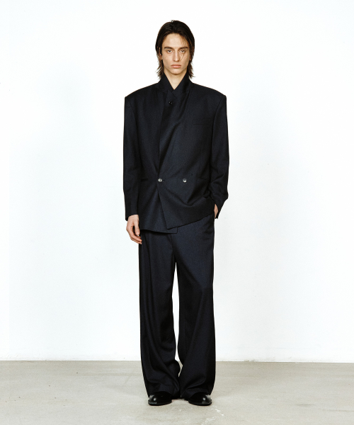 ACRE DOUBLE BREAST TAILORED JACKET NAVY