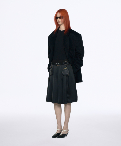 OVERSIZE WOOL ALPAKA TAILORED JACKET BLACK