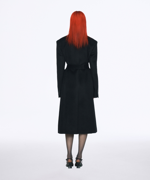 WOOL ALPAKA BLEND LONG COAT BLACK