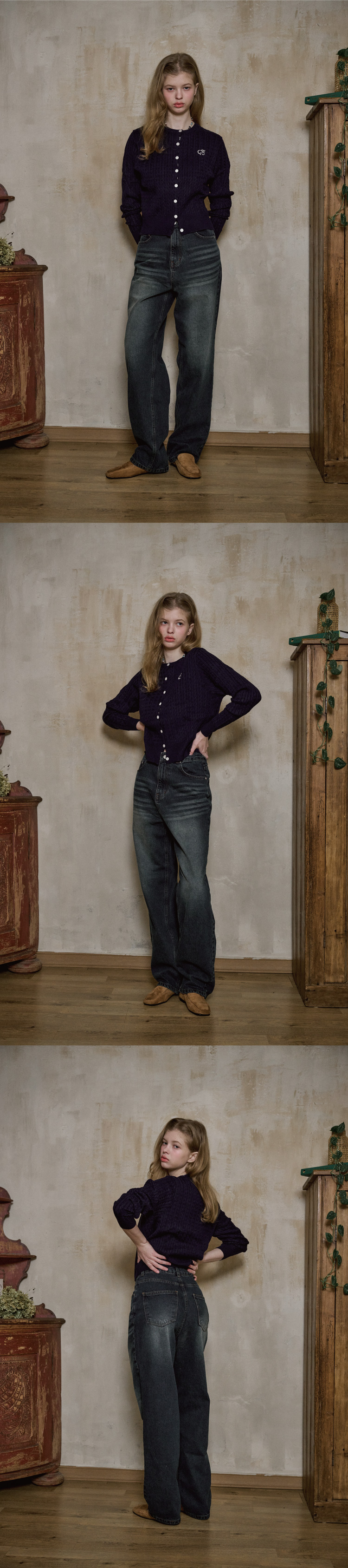 WOMEN WIDE DENIM PANTS - 2 COLORS INDIGO