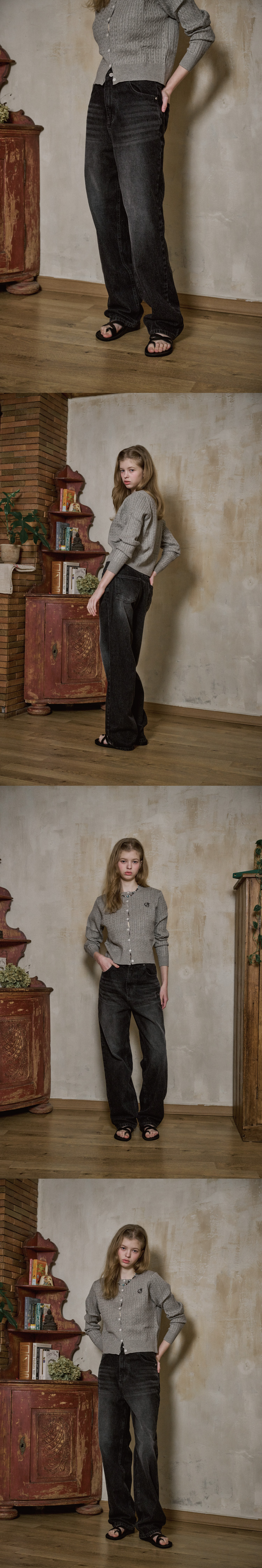 WOMEN WIDE DENIM PANTS - 2 COLORS BLACK