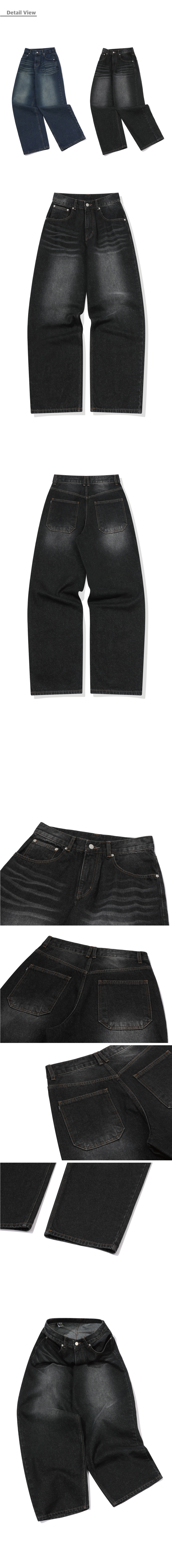 WOMEN WIDE DENIM PANTS - 2 COLORS BLACK
