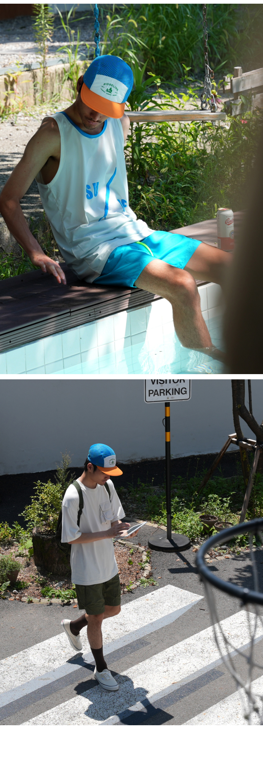 릿지라인 컬러블록 메쉬 캠프캡  rc105