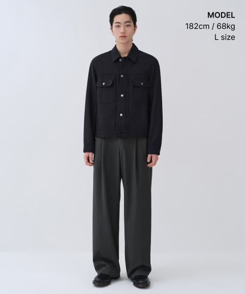 FORMAL TRUCKER JACKET [NAVY]