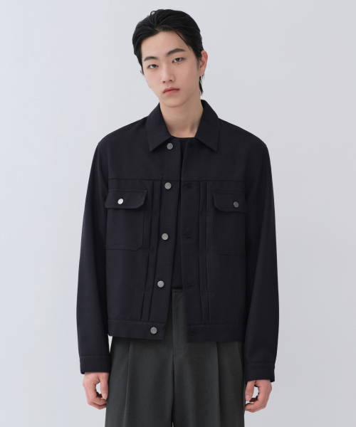FORMAL TRUCKER JACKET [NAVY]