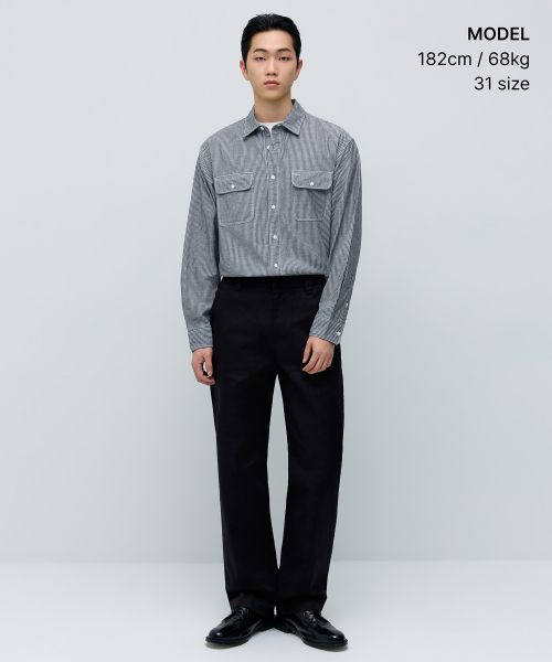 SOLID CP REGULAR FIT CHINO PANTS [BLACK]