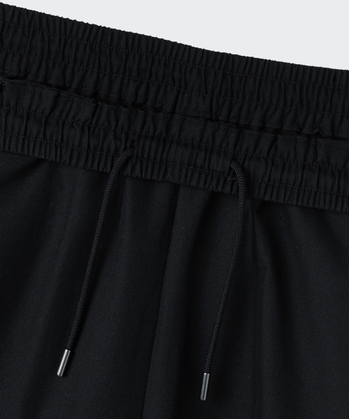 AIRY DOT WIDE BANDING PANTS [BLACK]