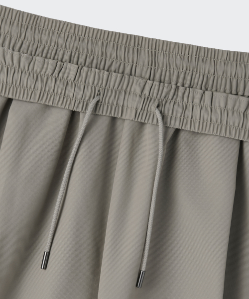 AIRY DOT WIDE BANDING PANTS [GREYISH BEIGE]