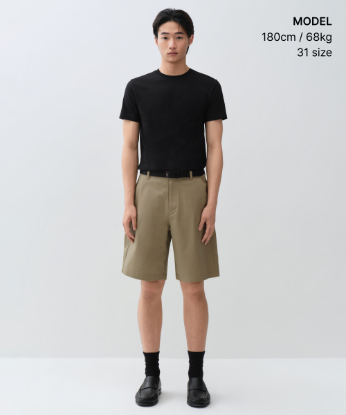 [Cooltandard] Wide Chino Shorts [Beige] thumbnail 2